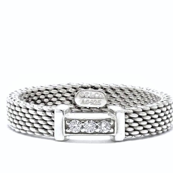 Tiffany& Co. Sommerset Sterling Silver Diamond Ring - Picture 5 of 8